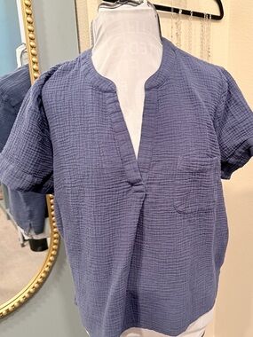 J.Crew Blue Gauze Top XXL